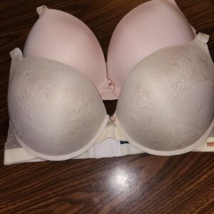 Rachel Lace Push-Up Bra Set - Beige & Blush